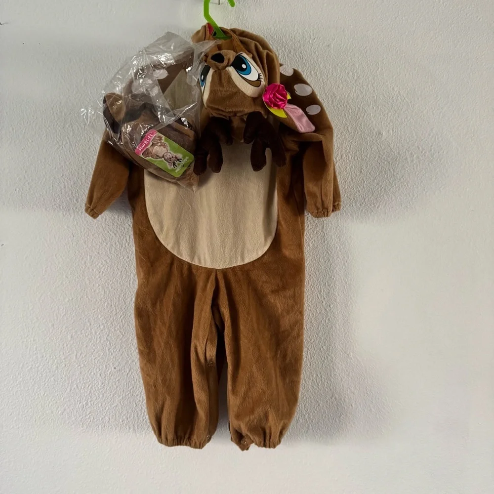 Deer Fawn Costume Woodland Forest Halloween Infant Toddler Baby Girl 12-18mth - Picture 16 of 16